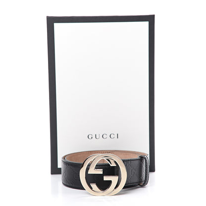Gucci Guccissima Signature Interlocking G 40mm Belt 85 34 Black 8 of 8