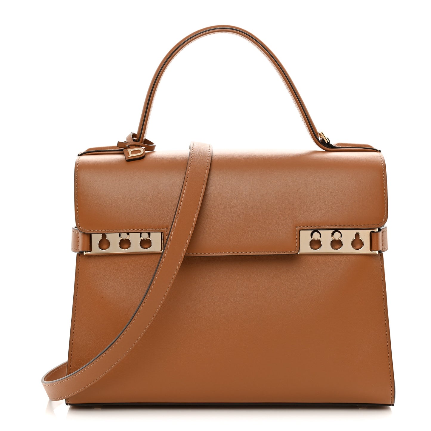 Calfskin MM Tempete Satchel Camel
