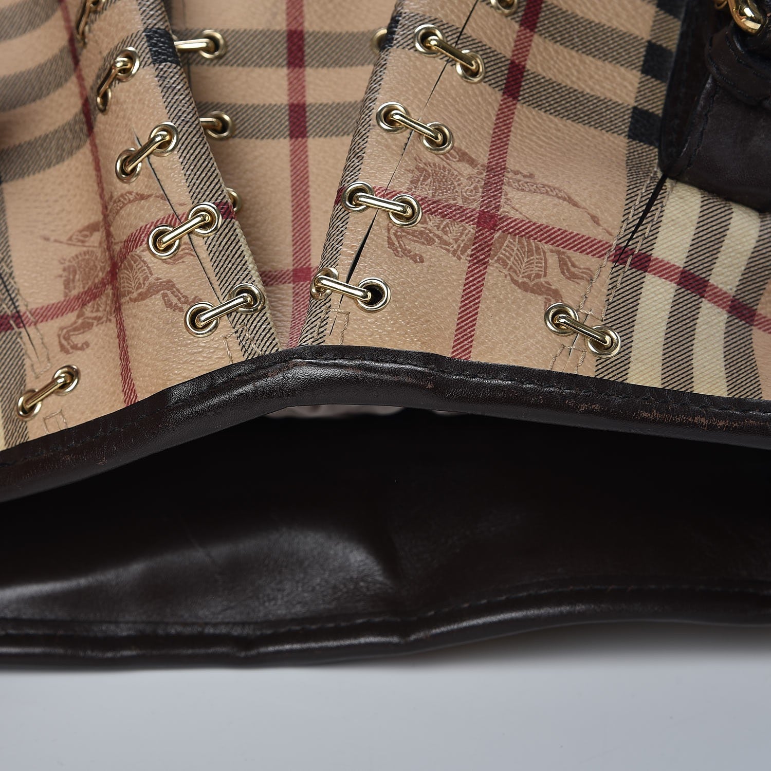 Burberry Haymarket Check Metal Stitch Lowry Dark Brown 12 of 24
