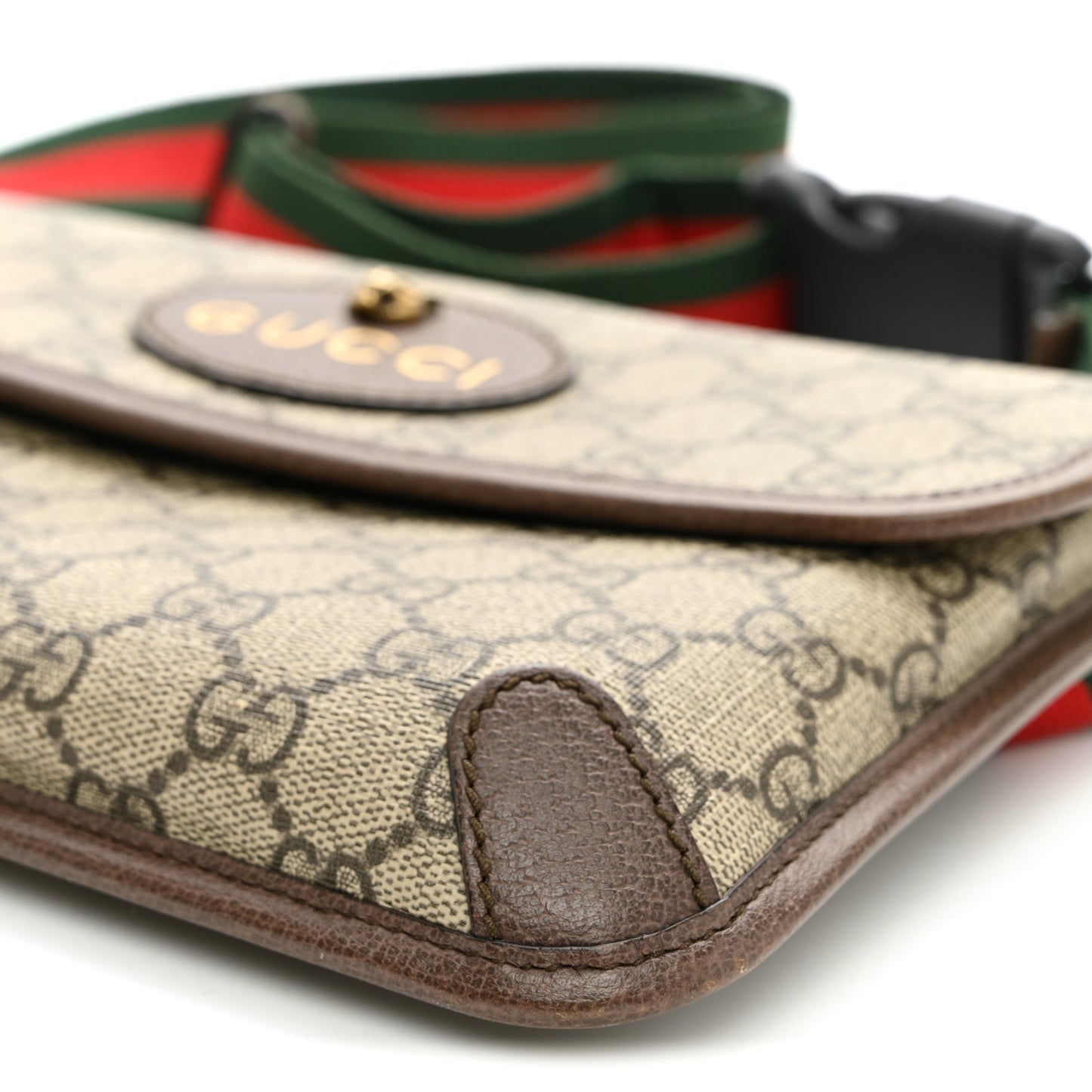 GG Supreme Monogram Neo Vintage Web Belt Bag Brown