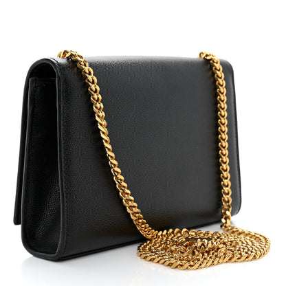Saint Laurent Grain De Poudre Small Monogram Kate Satchel Black 3 of 9
