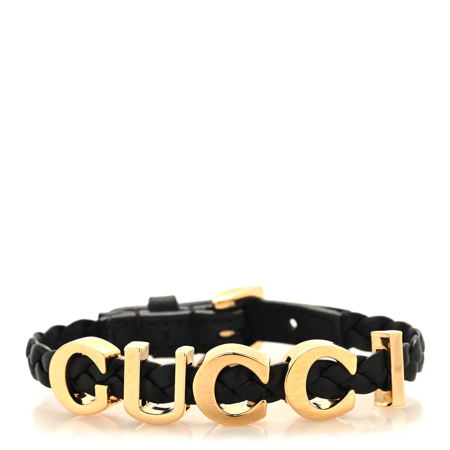 Gucci Calfskin Logo Bracelet Black 1 of 5