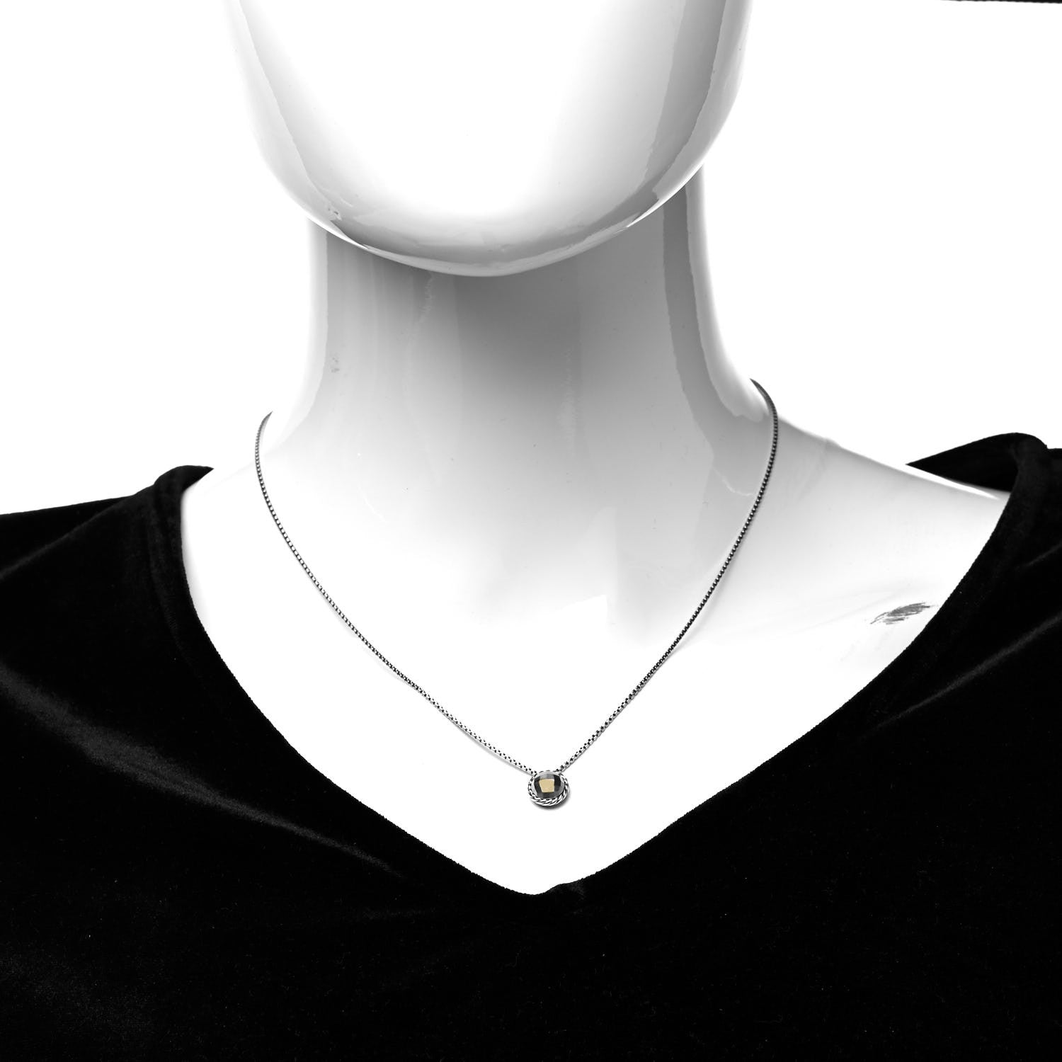 David Yurman Sterling Silver 18K Yellow Gold 8mm Petite Chatelaine Pendant Necklace 2 of 6