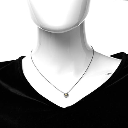 David Yurman Sterling Silver 18K Yellow Gold 8mm Petite Chatelaine Pendant Necklace 2 of 6