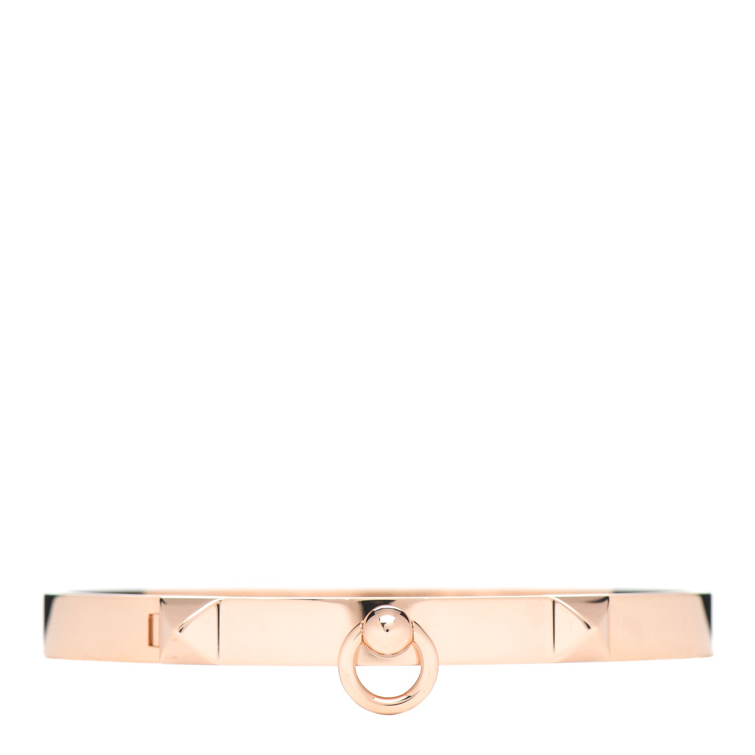 Hermes 18K Rose Gold PM Collier De Chien Bracelet ST 1 of 4
