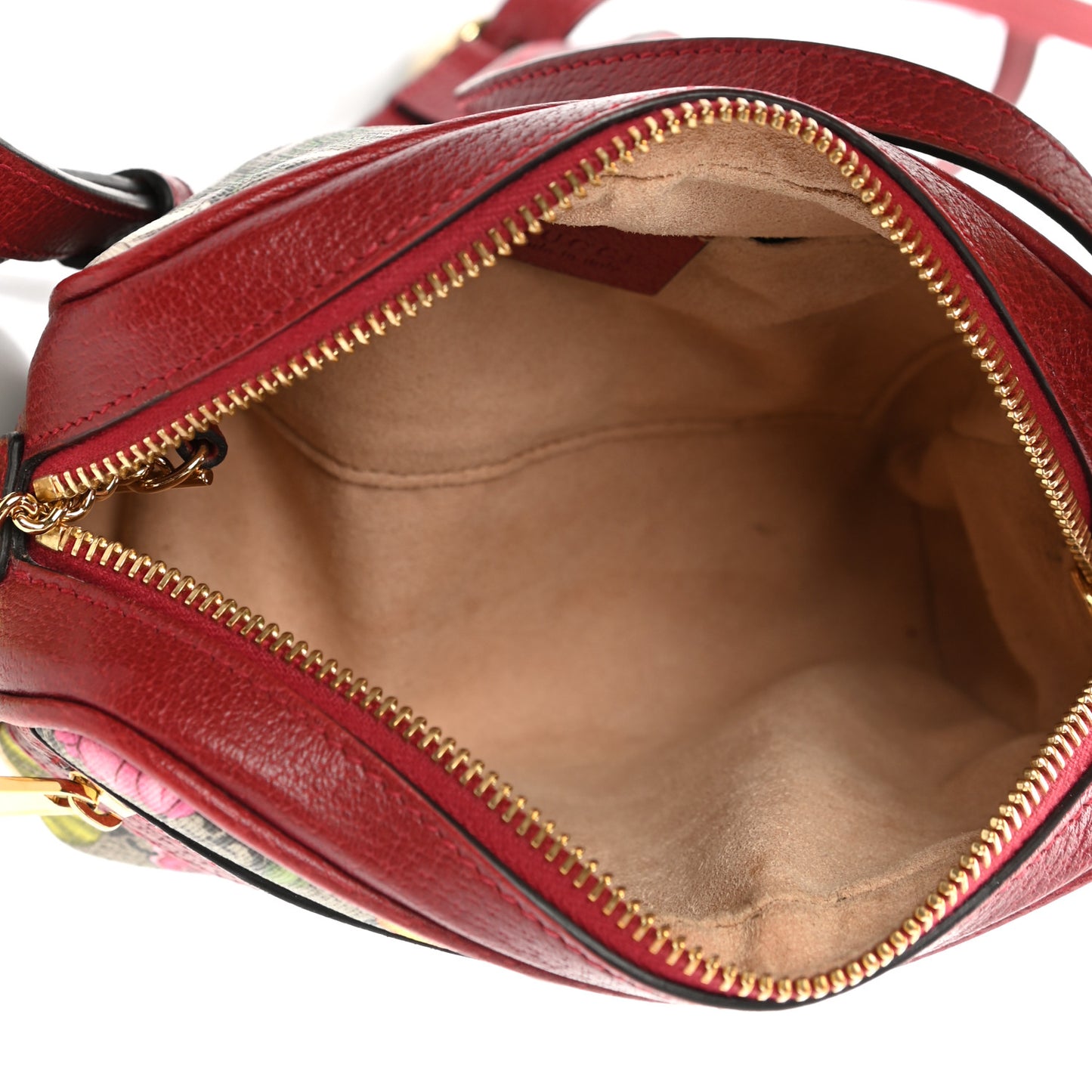 GG Supreme Monogram Flora Web Mini Ophidia Shoulder Bag Red