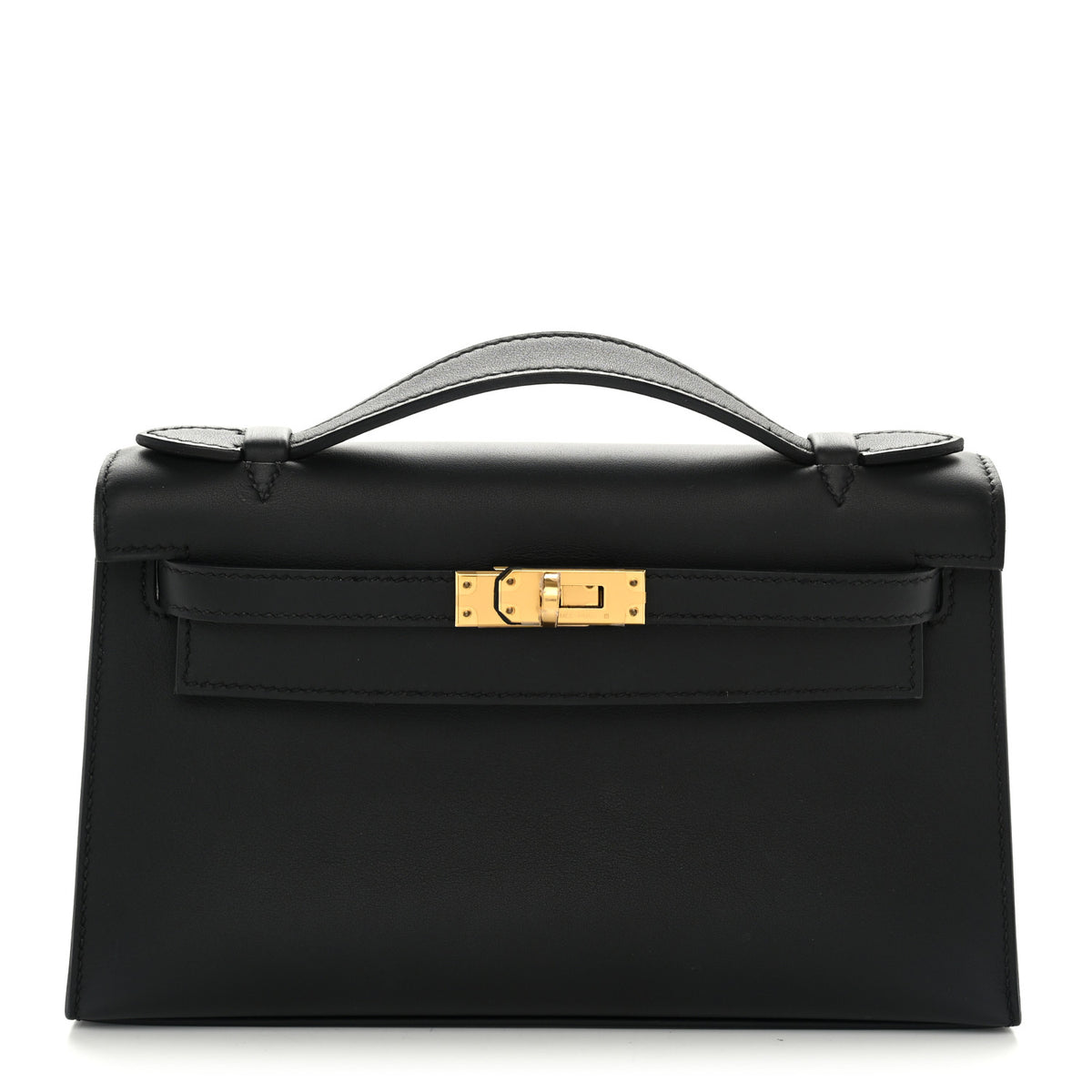 Hermes Swift Kelly Pochette Clutch Black 1 of 10
