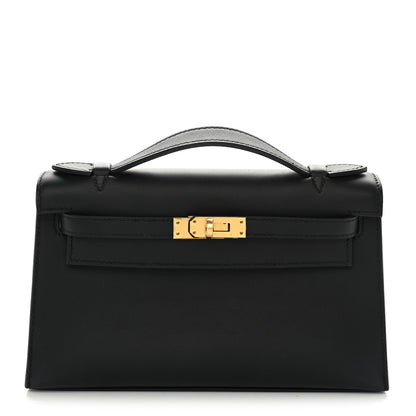 Hermes Swift Kelly Pochette Clutch Black 1 of 10