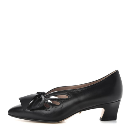 Gucci Malaga Kid Bow Berith Low Heel Pumps 36.5 Black 1 of 10