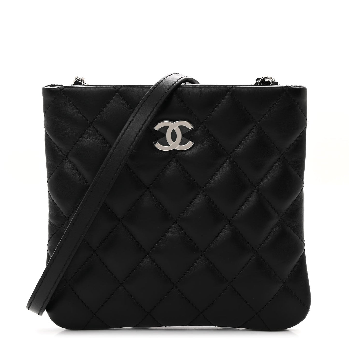 Lambskin Quilted Crossbody Bag Black