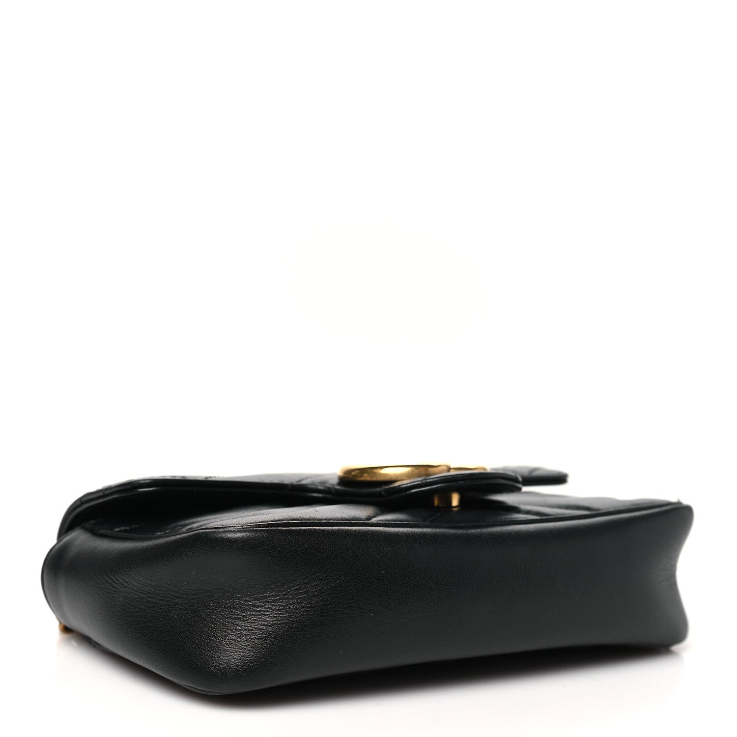 Gucci Calfskin Matelasse Super Mini GG Marmont Shoulder Bag Black 4 of 10