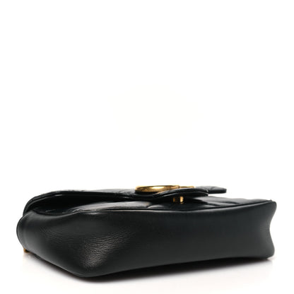 Gucci Calfskin Matelasse Super Mini GG Marmont Shoulder Bag Black 4 of 10