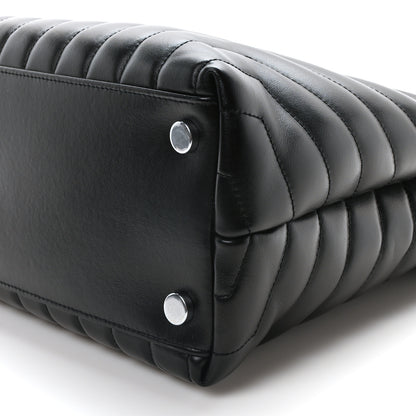 Saint Laurent Calfskin Y Quilted Monogram Large Loulou Shopper Black 10 of 10