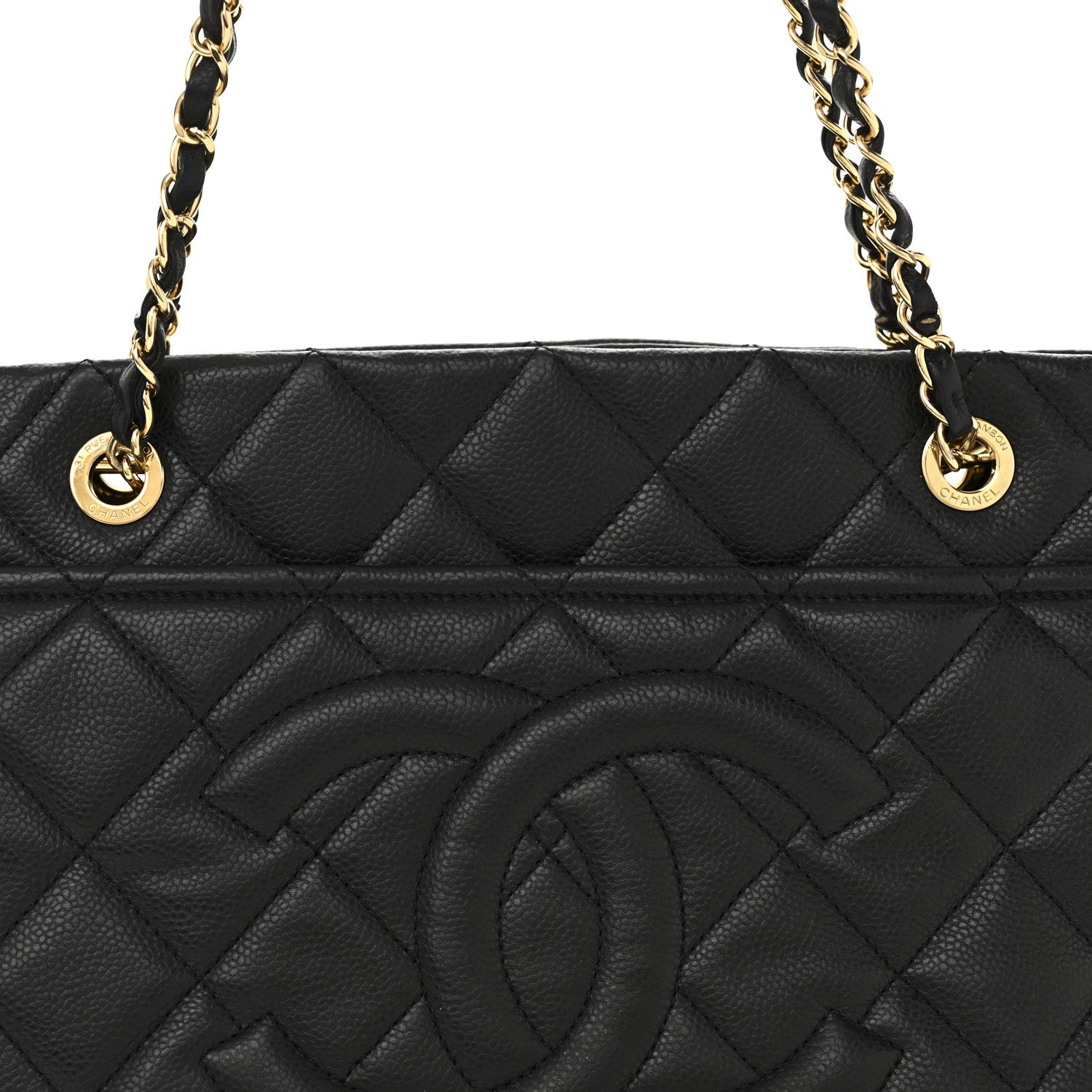 Chanel Caviar Quilted CC Timeless Soft Tote Black 8 of 12
