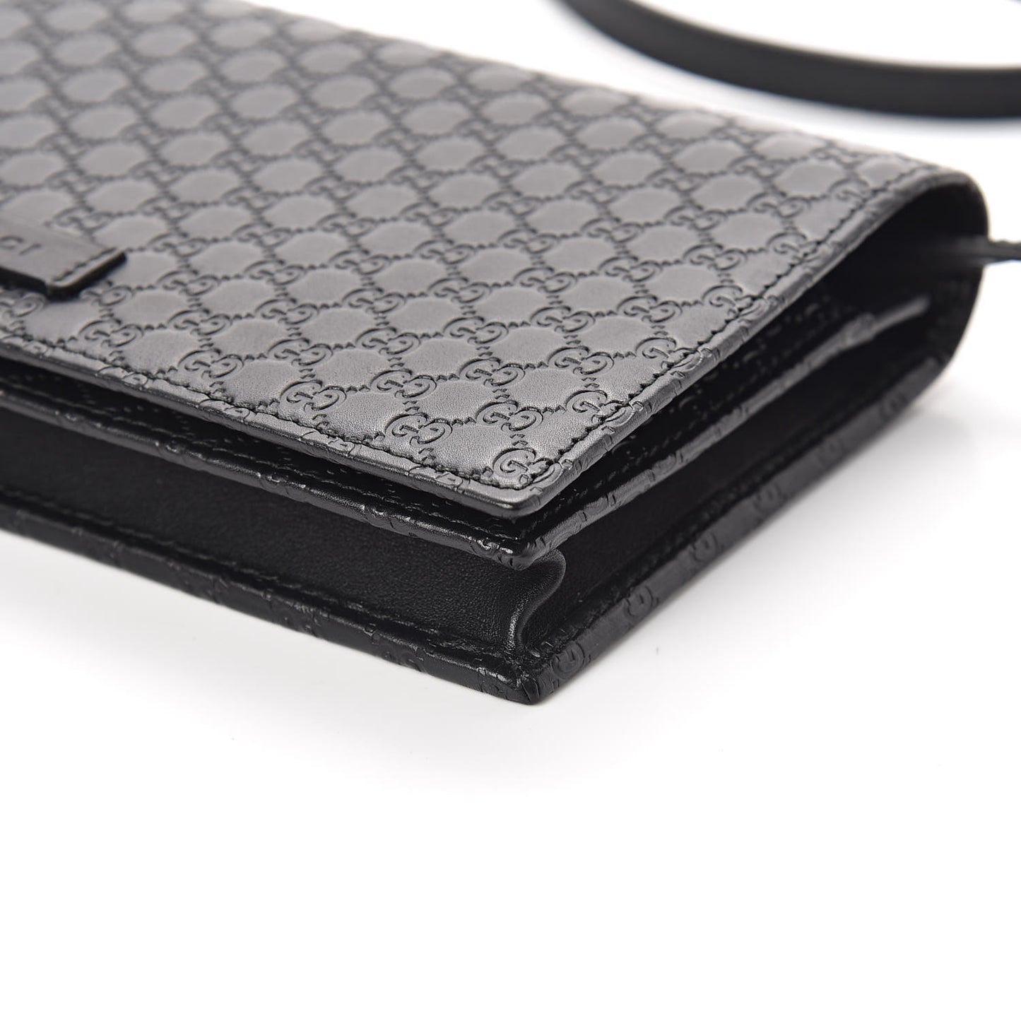 Microguccissima Crossbody Wallet Black