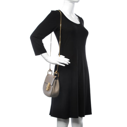 Chloe Grained Lambskin Mini Drew Shoulder Bag Motty Grey 2 of 9