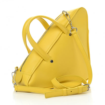 Balenciaga Shiny Day Calfskin Logo S Triangle Duffle Jaune Black 3 of 10
