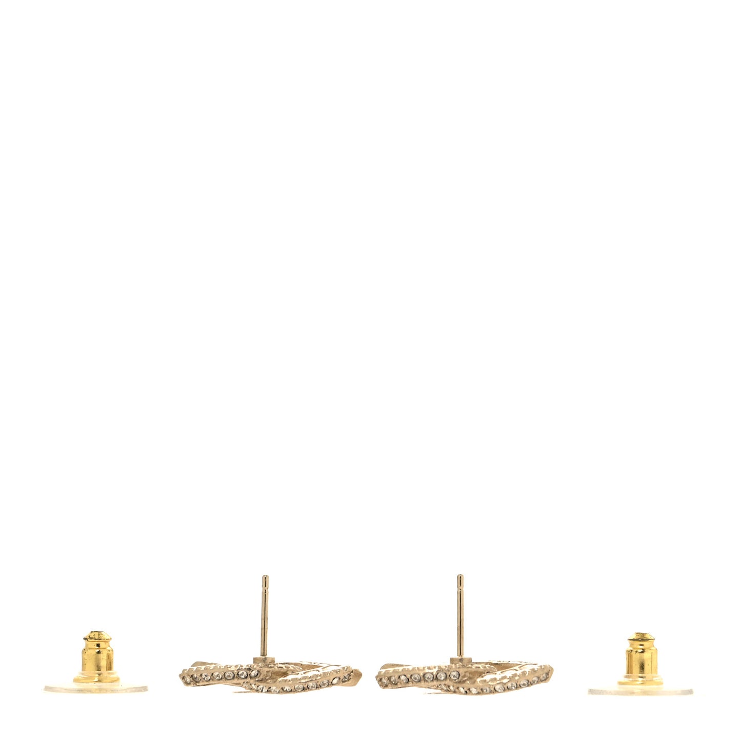 Crystal Timeless CC Earrings Light Gold