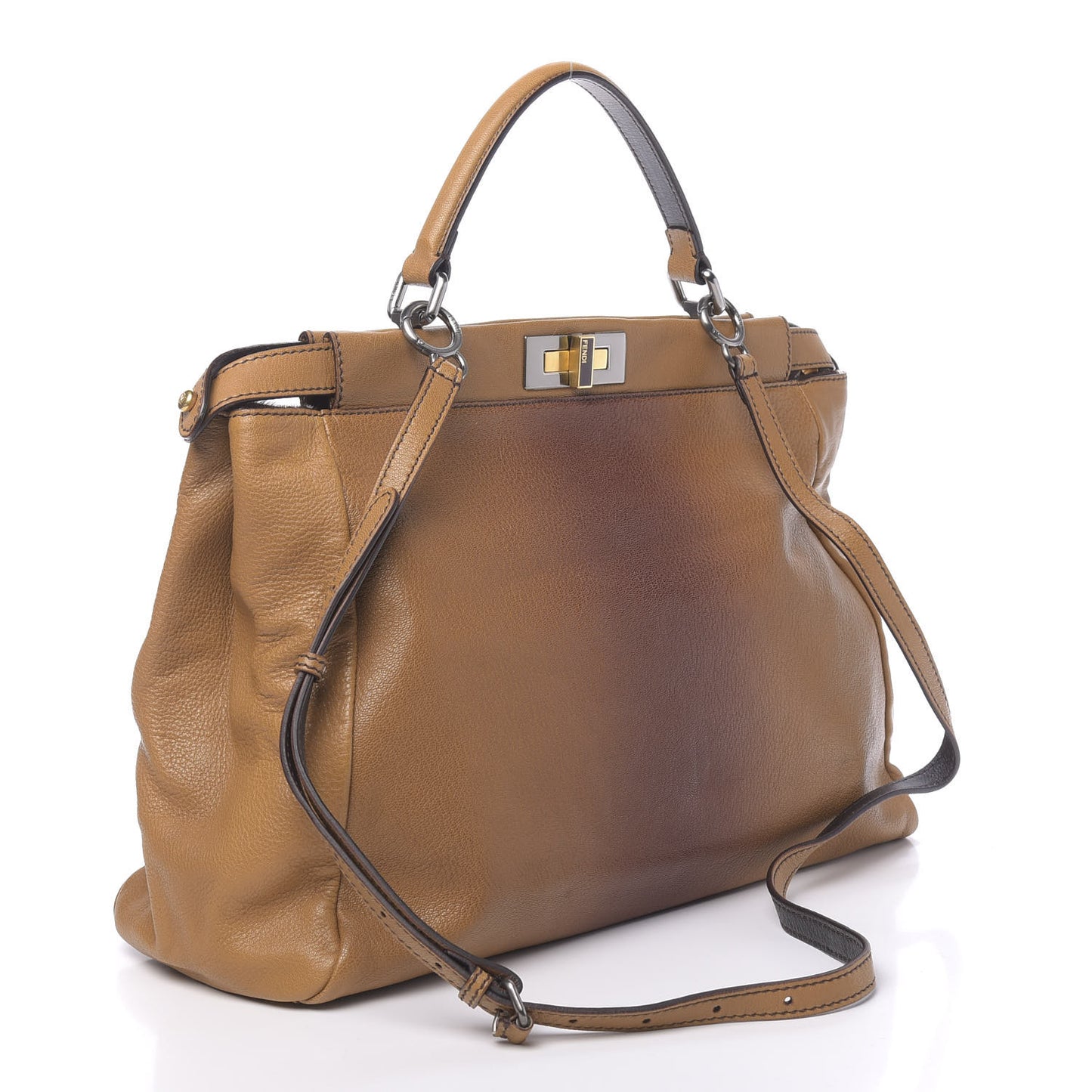 Goatskin Calf Hair Large Peekaboo Iconic Satchel Cuoio Moro