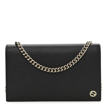 Gucci Dollar Calfskin Medium Betty Chain Wallet Black 1 of 11
