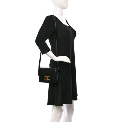 Celine Shiny Calfskin Teen Triomphe Black 2 of 9