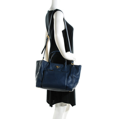 Prada Vitello Daino Shopping Tote Bleuette 2 of 8