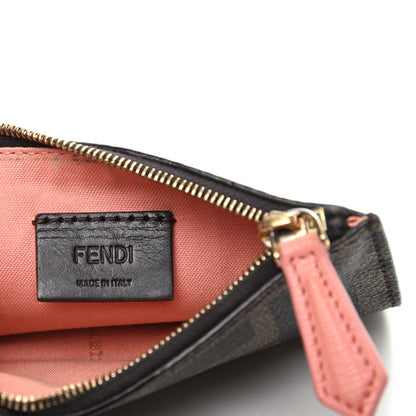 Fendi Zucca Spalmati Vitello Elite Coin Pouch Key Case Tobacco Pesca 6 of 8