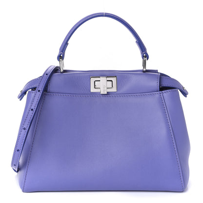 Fendi Nappa Mini Peekaboo Iconic Satchel Viola Cassis 1 of 10