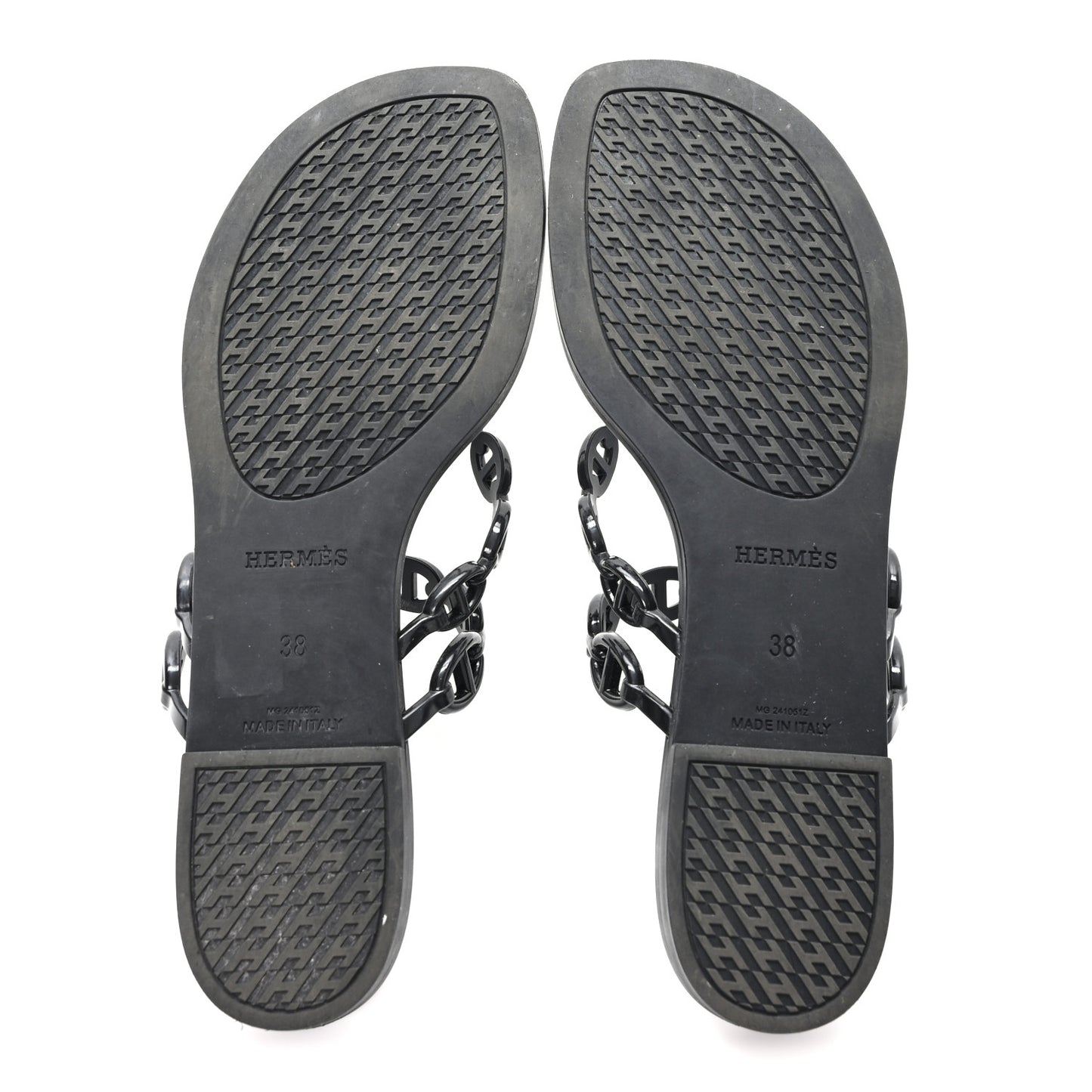 Rubber Chaine d'Ancre Island Sandals 38 Black