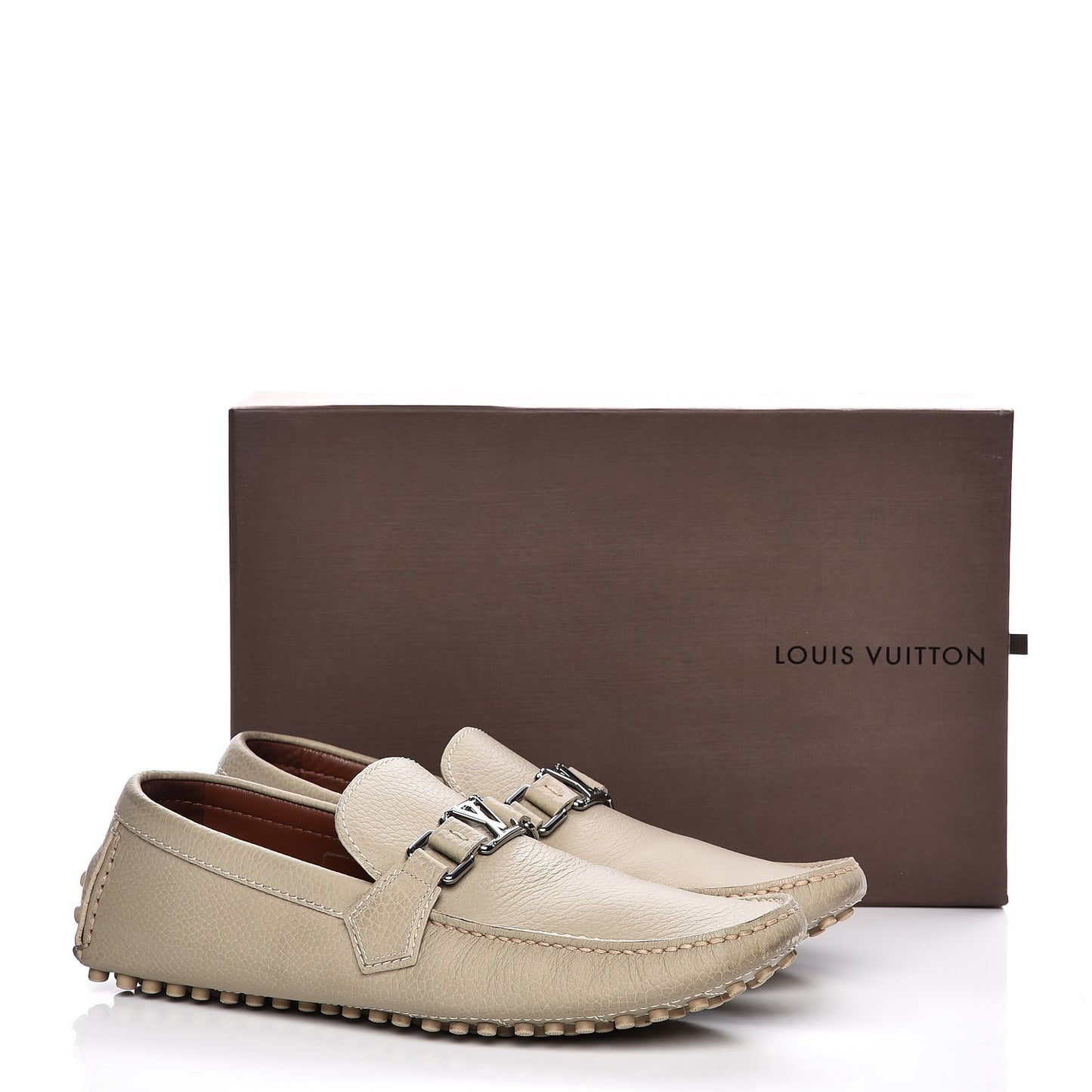 Mens Calfskin Hockenheim Moccasin Loafers 8 Beige