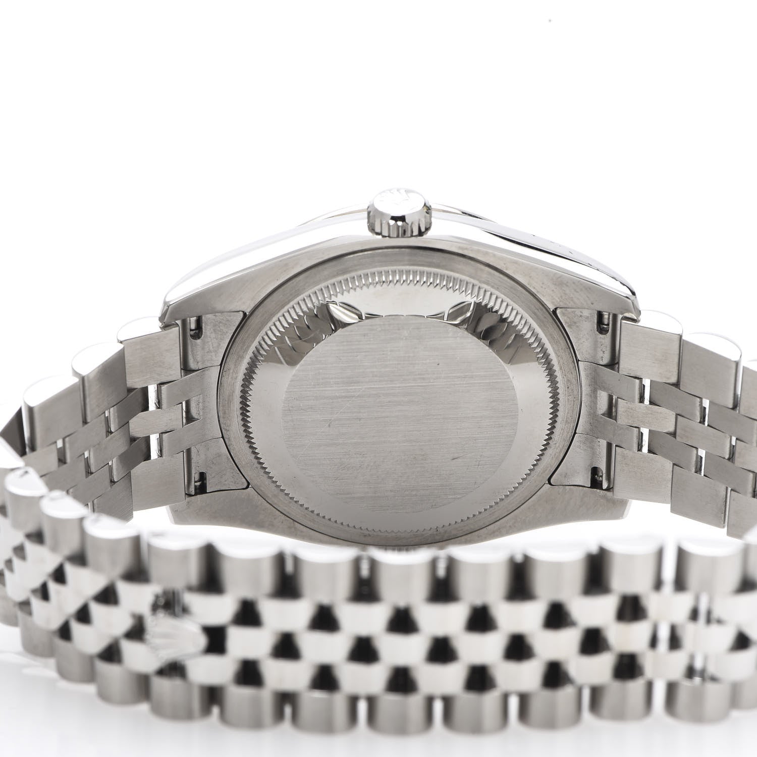 Rolex Stainless Steel 18K White Gold Diamond 36mm Oyster Perpetual Datejust Watch Silver Flowers 118244 5 of 9