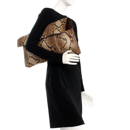 Gucci Python Large Flap Clutch Brown 2 of 8