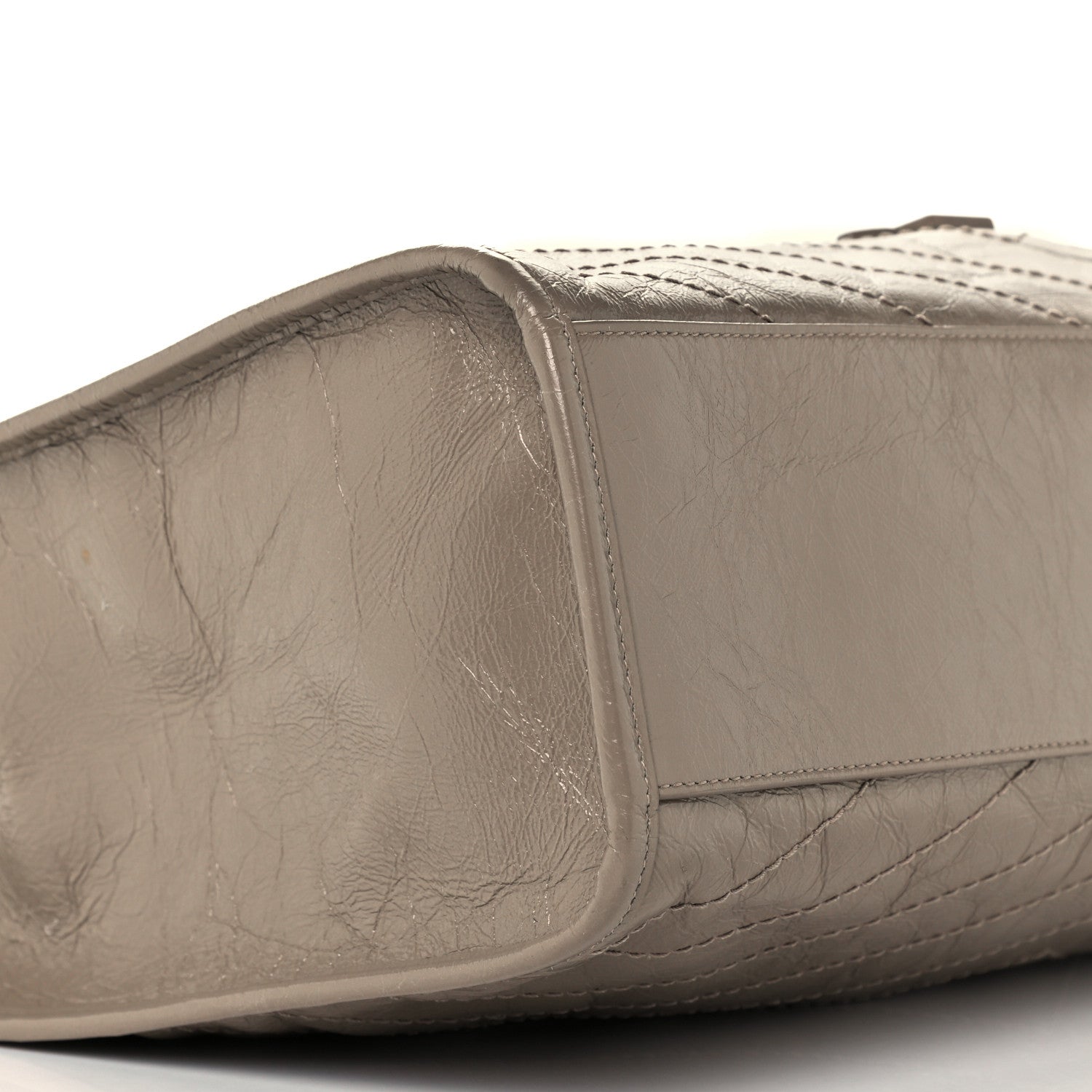 Saint Laurent Crinkled Calfskin Matelasse Monogram Large Niki Shopper Tote Dusty Grey 9 of 13