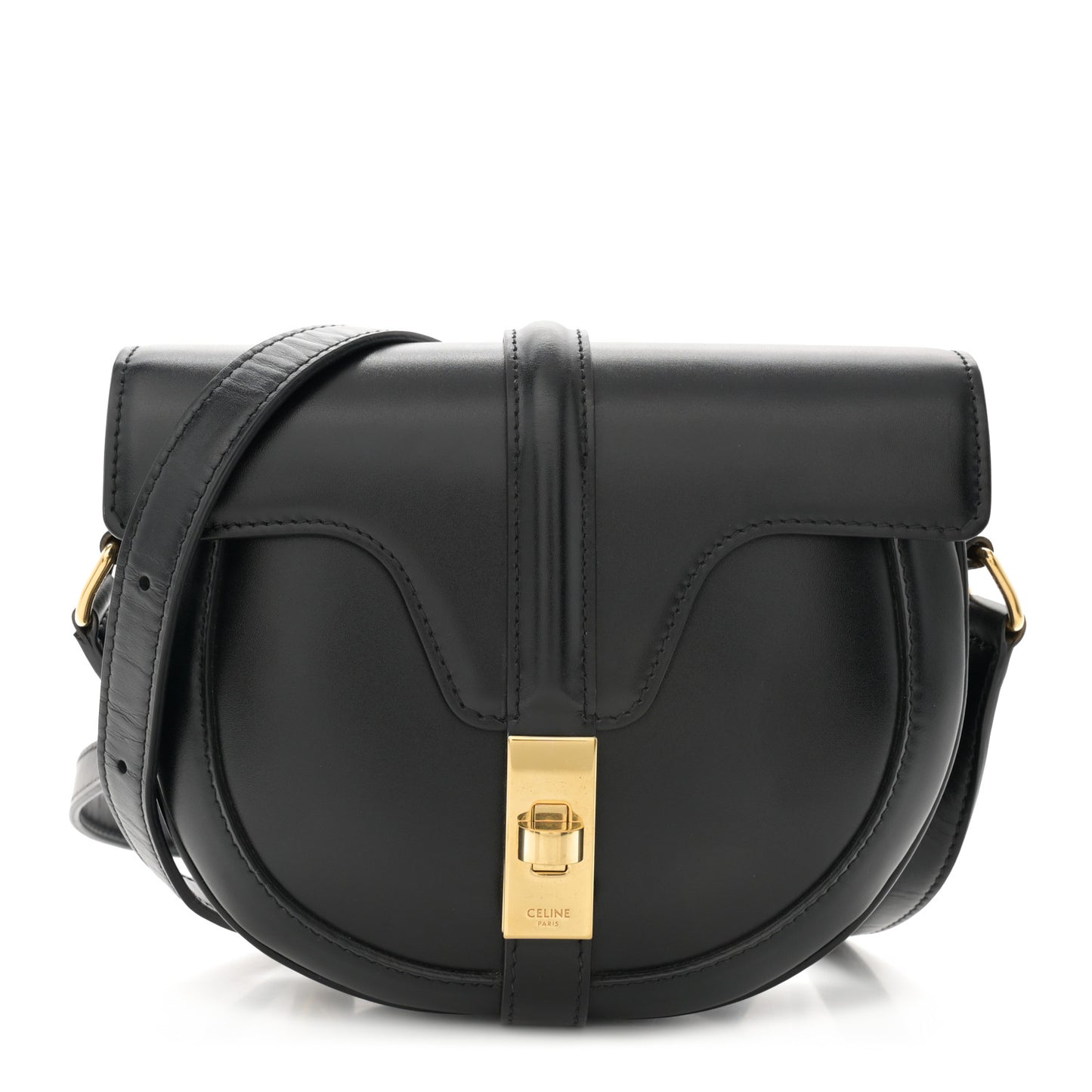 Satinated Calfskin Besace Small 16 Black