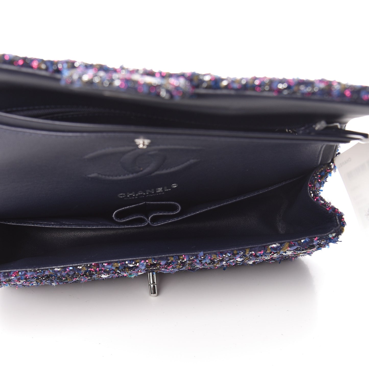 Tweed Quilted Medium Double Flap Multicolor