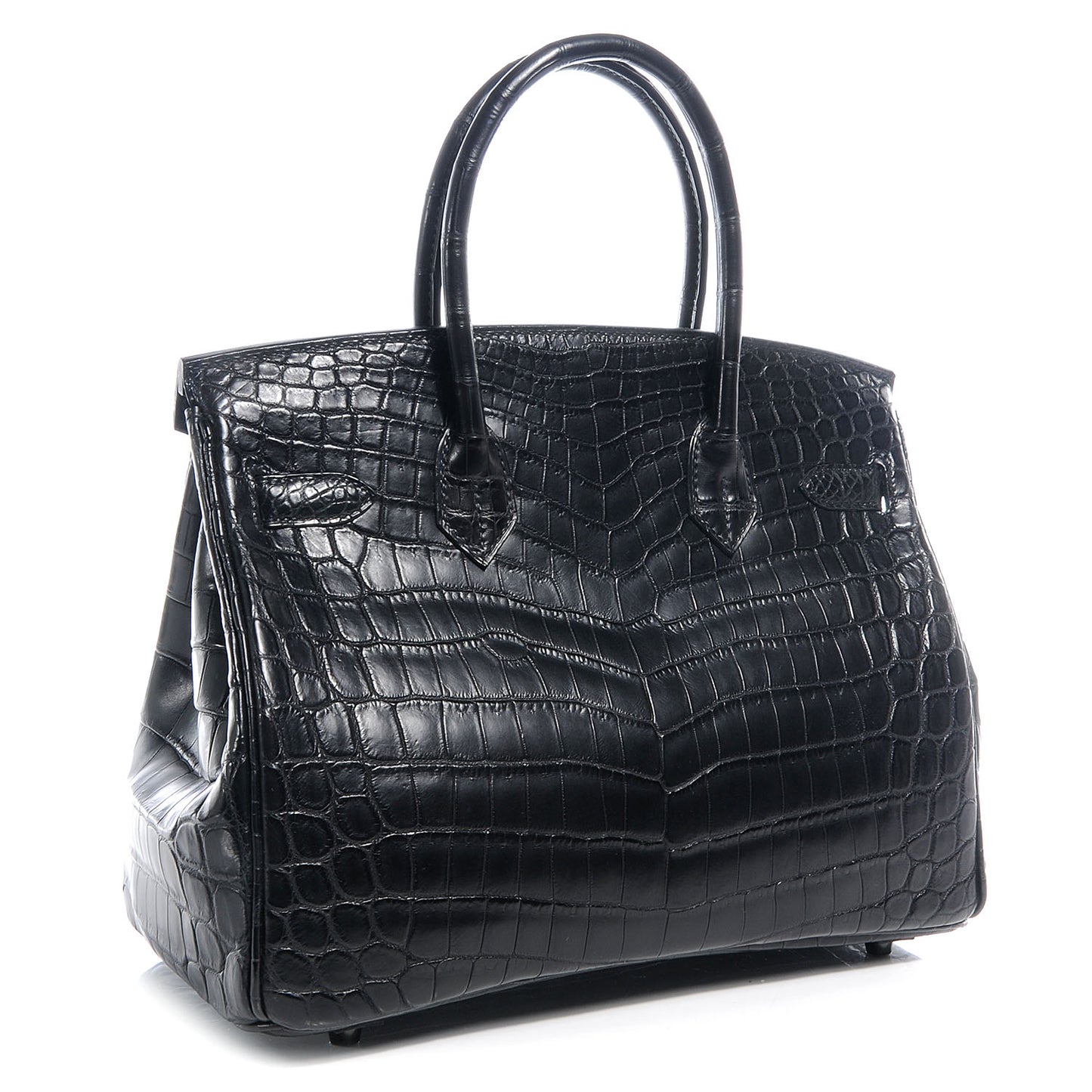 Matte Niloticus Crocodile Birkin 30 SO BLACK