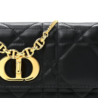Christian Dior Lambskin Macrocannage Miss Caro Pouch With Chain Black 8 of 12