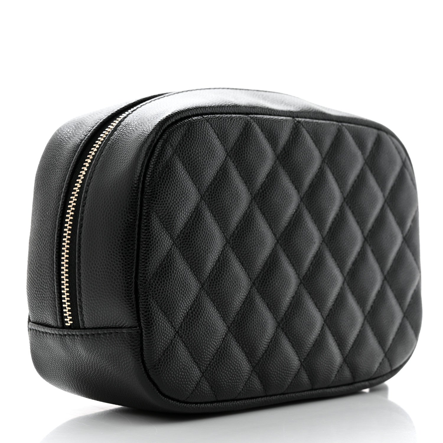 Chanel Caviar Quilted Medium Curvy Pouch Cosmetic Case Black 3 of 8