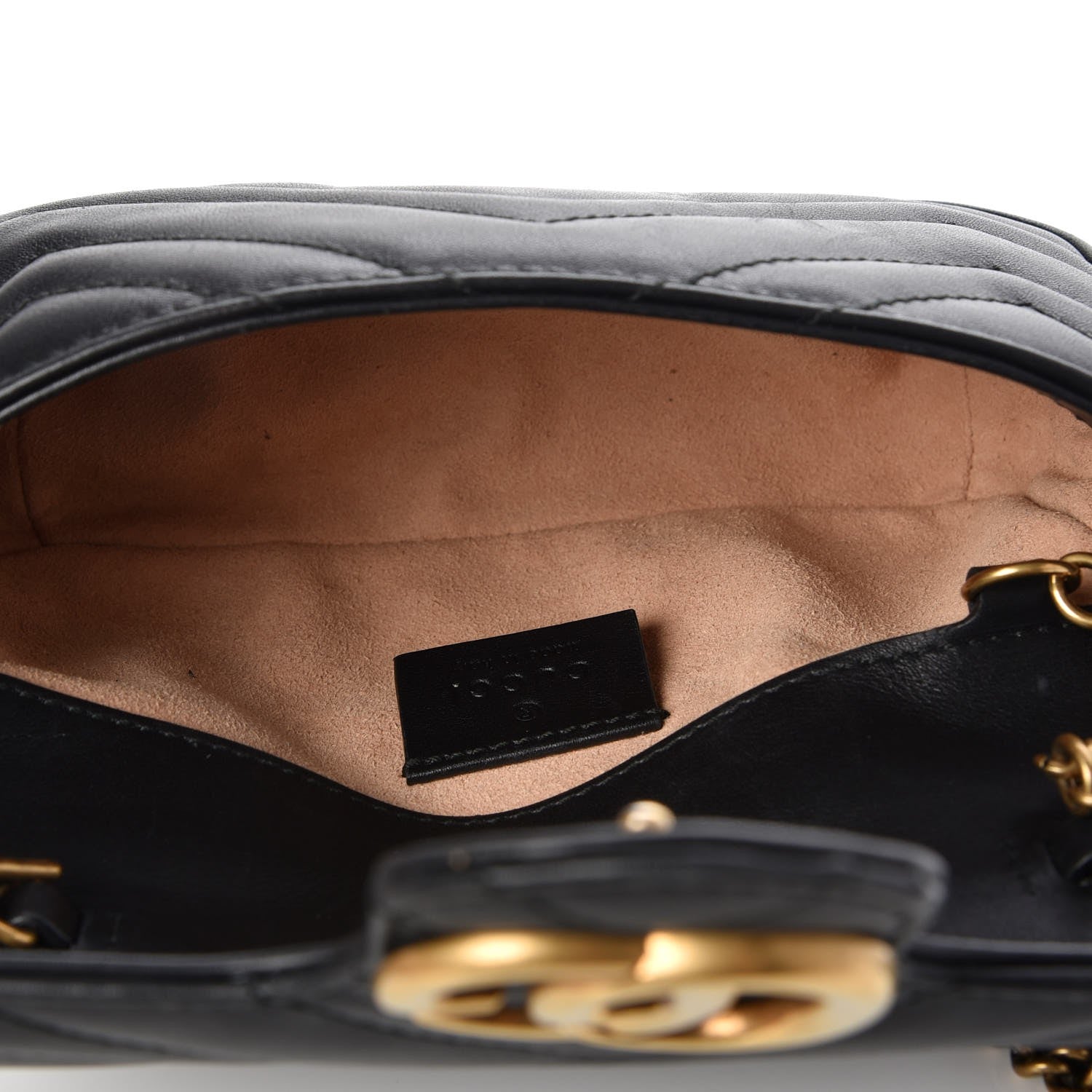 Gucci Calfskin Matelasse Super Mini GG Marmont Shoulder Bag Black 6 of 10