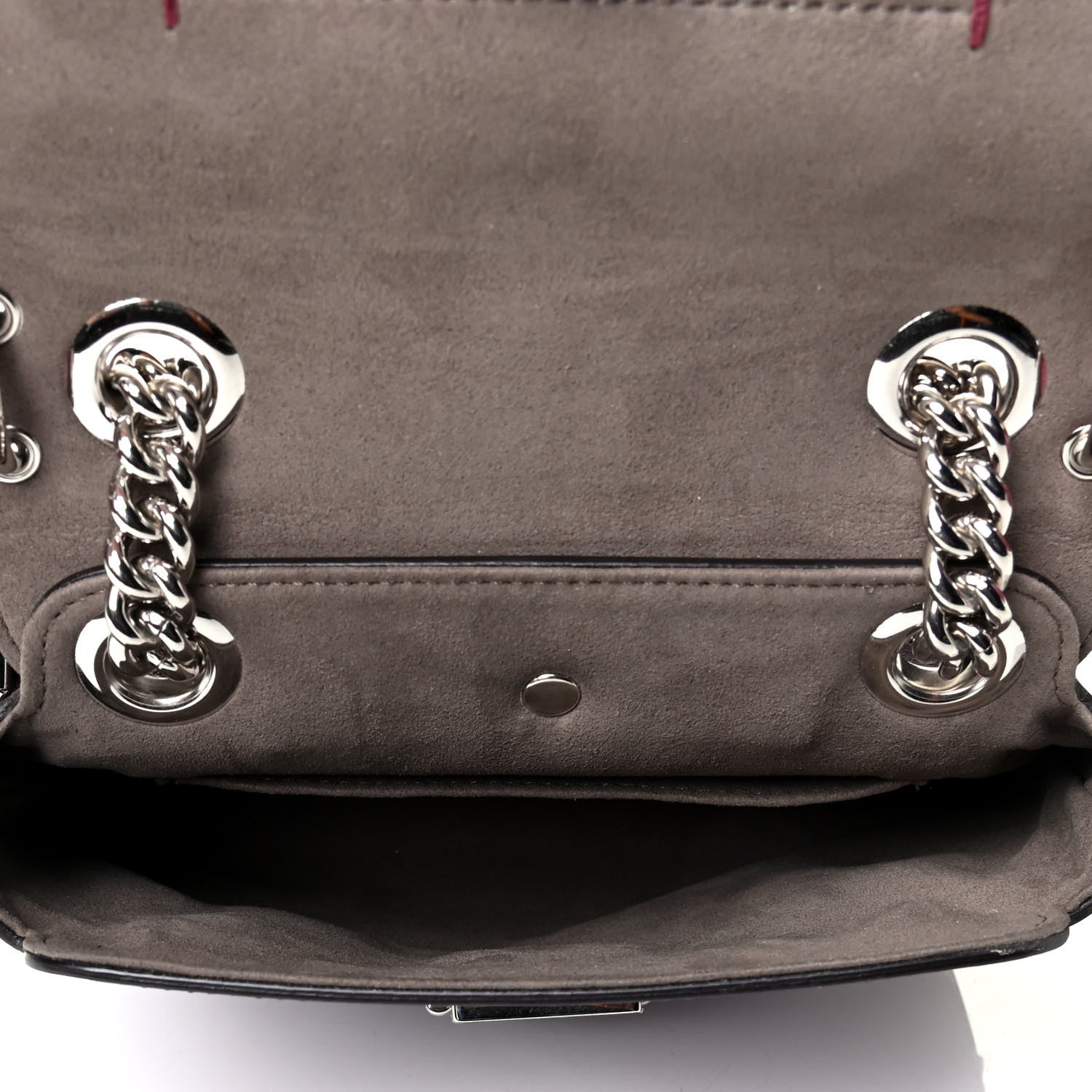 Fendi Vitello Century Pearl Bi-Color Scalloped Mini Back to School Backpack Amarone Black Cherry 4 of 8