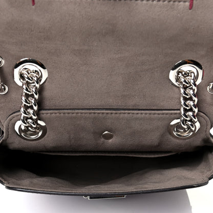 Fendi Vitello Century Pearl Bi-Color Scalloped Mini Back to School Backpack Amarone Black Cherry 4 of 8