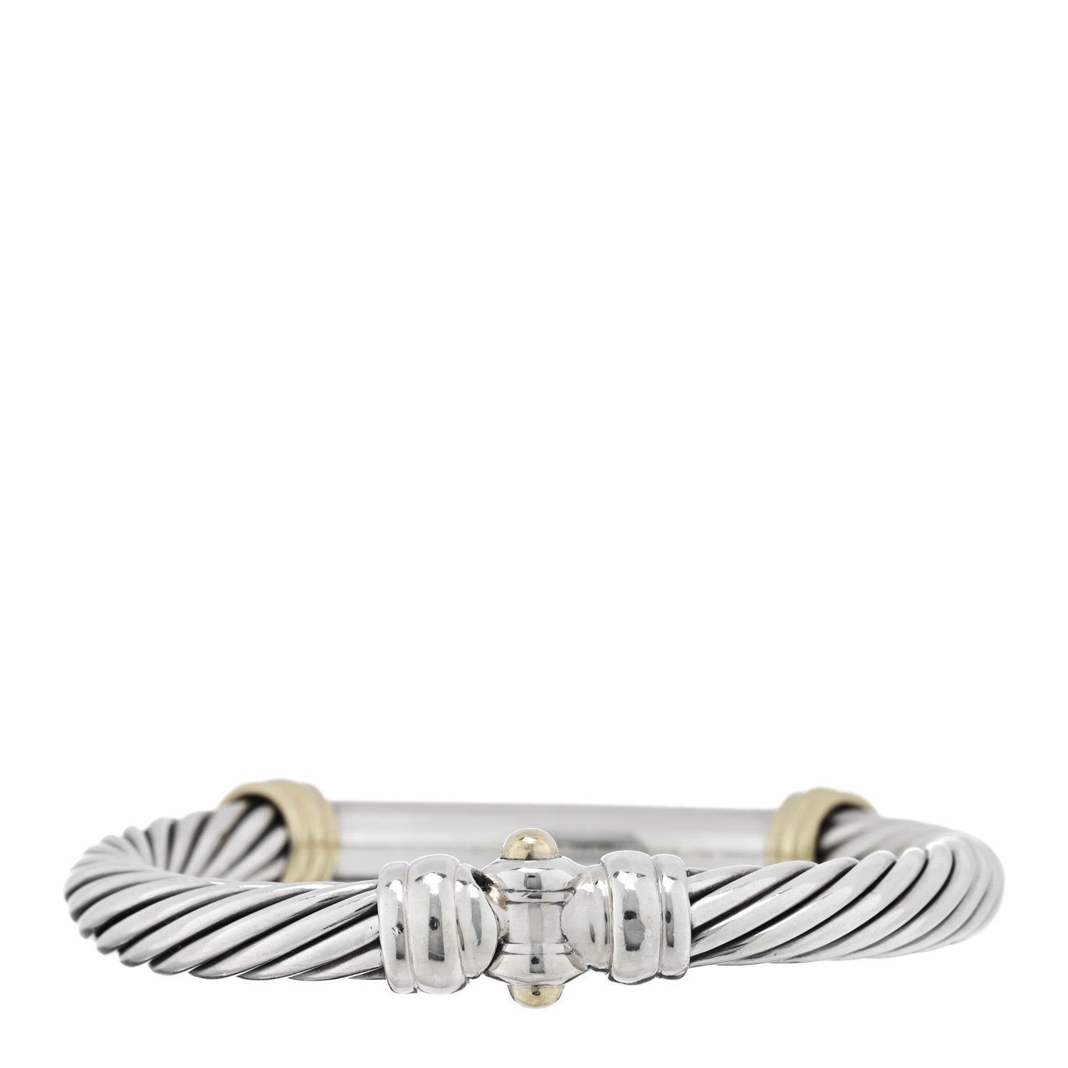 David Yurman Sterling Silver 14K Yellow Gold Metro Cable Bracelet 2 of 3