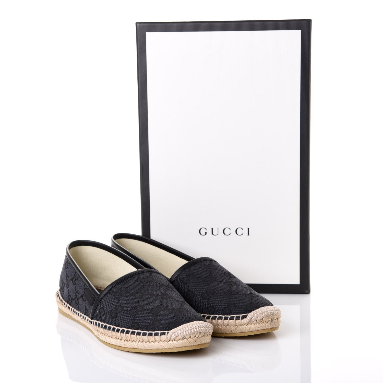 Gucci Monogram Espadrilles 38.5 Black 10 of 10