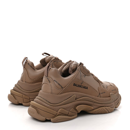 Balenciaga Technical Fabric Allover Logo Womens Triple S Sneakers 40 Dark Beige 4 of 8