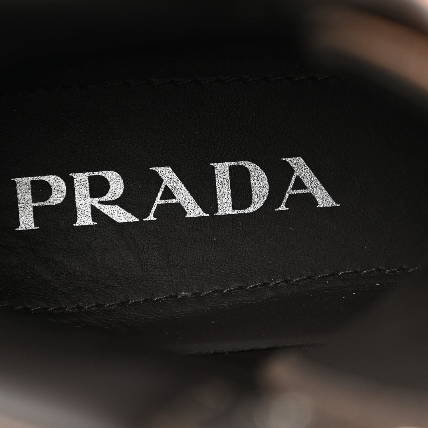Prada Vitello Lace Up Boots 35.5 Cognac 7 of 12