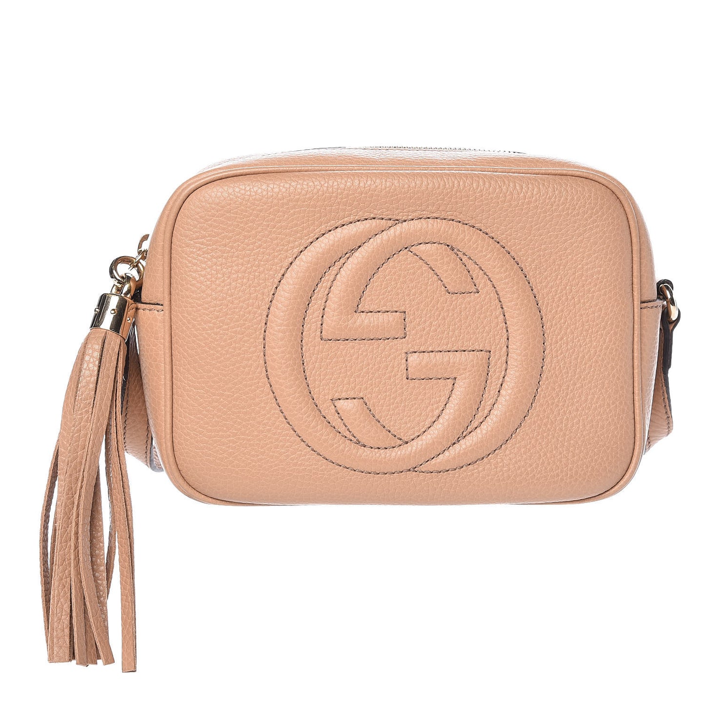 Pebbled Calfskin Small Soho Disco Bag Rose Beige