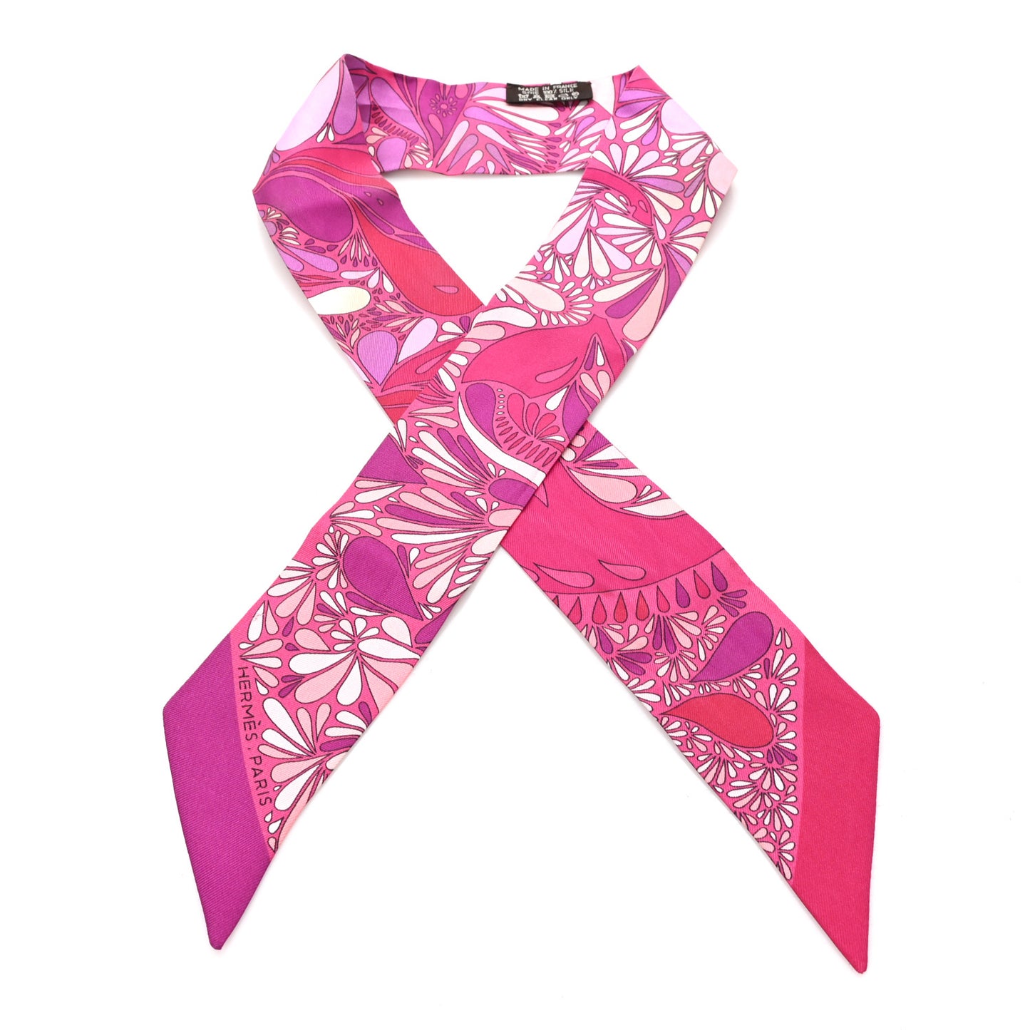 Silk Millefleurs Du Mexique Twilly Fuchsia Mauve Rose