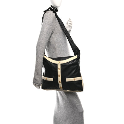 Chanel Lambskin Large Girl Bag Black Beige 2 of 10