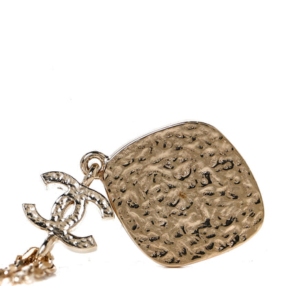 Chanel Crystal CC Cross Drop Pendant Necklace Gold 5 of 8