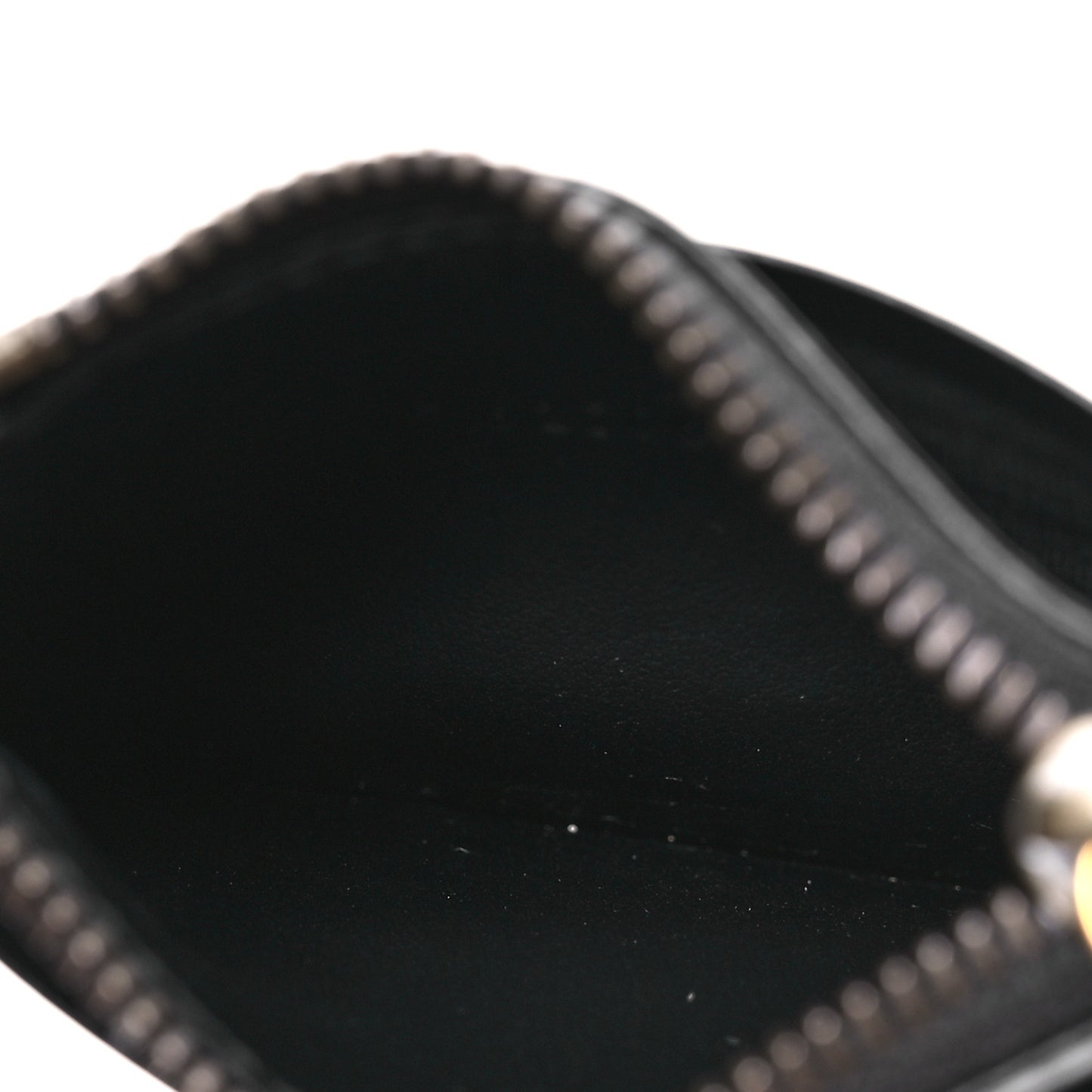 Calfskin Matelasse Chevron GG Marmont Key Case Card Holder Black